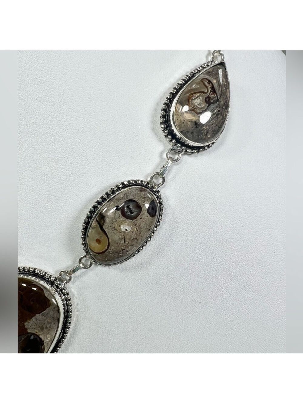 Coffe Bean Jasper 925 Gemstone Necklace & Bracelet - Picture 4 of 8
